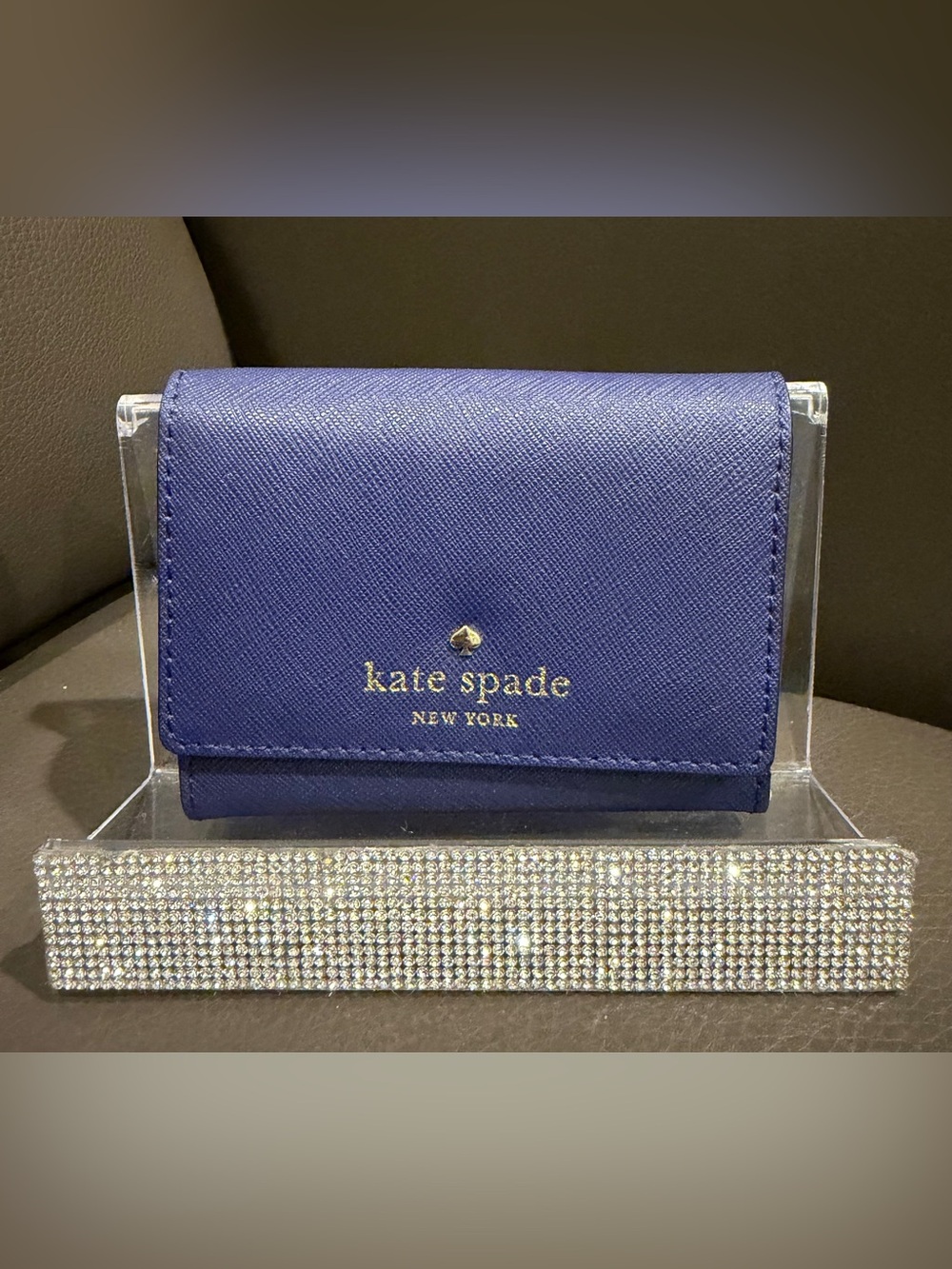 kate spade Small Navy Saffiano Leather Wallet